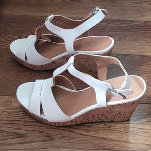 Franco Sarto white wedges